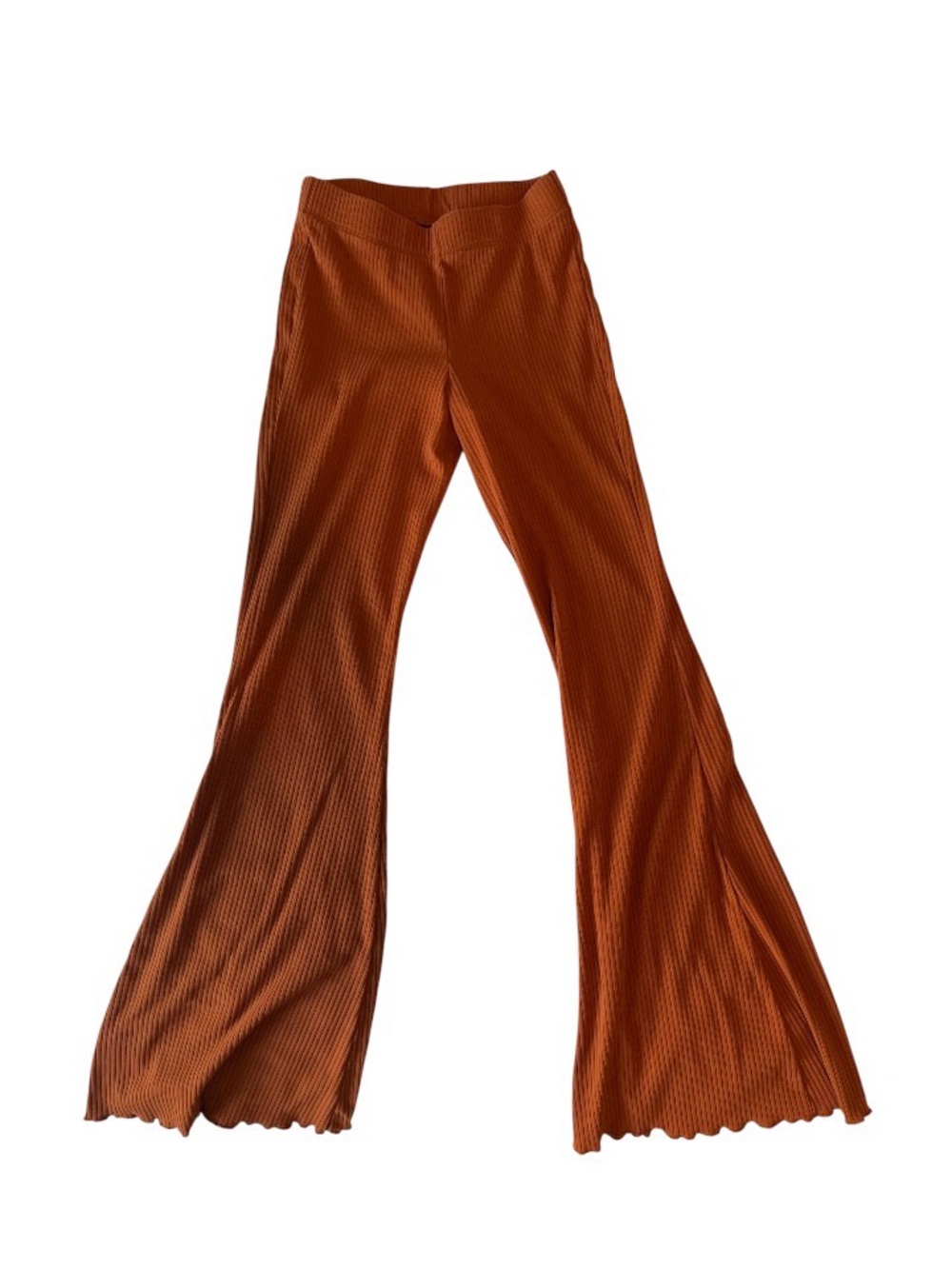 wild fable Burnt Orange Ribbed Flare Pants
